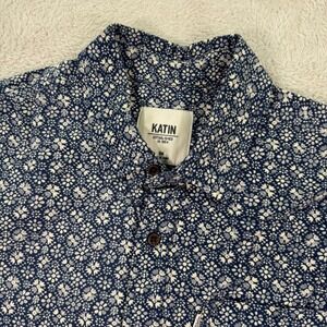 Katin Floral Print Button Up‎ Short Sleeve Casual Shirt Mens Small Camp Viscose